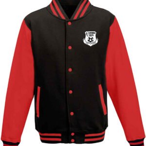 Black & Red Logo Varsity Jacket